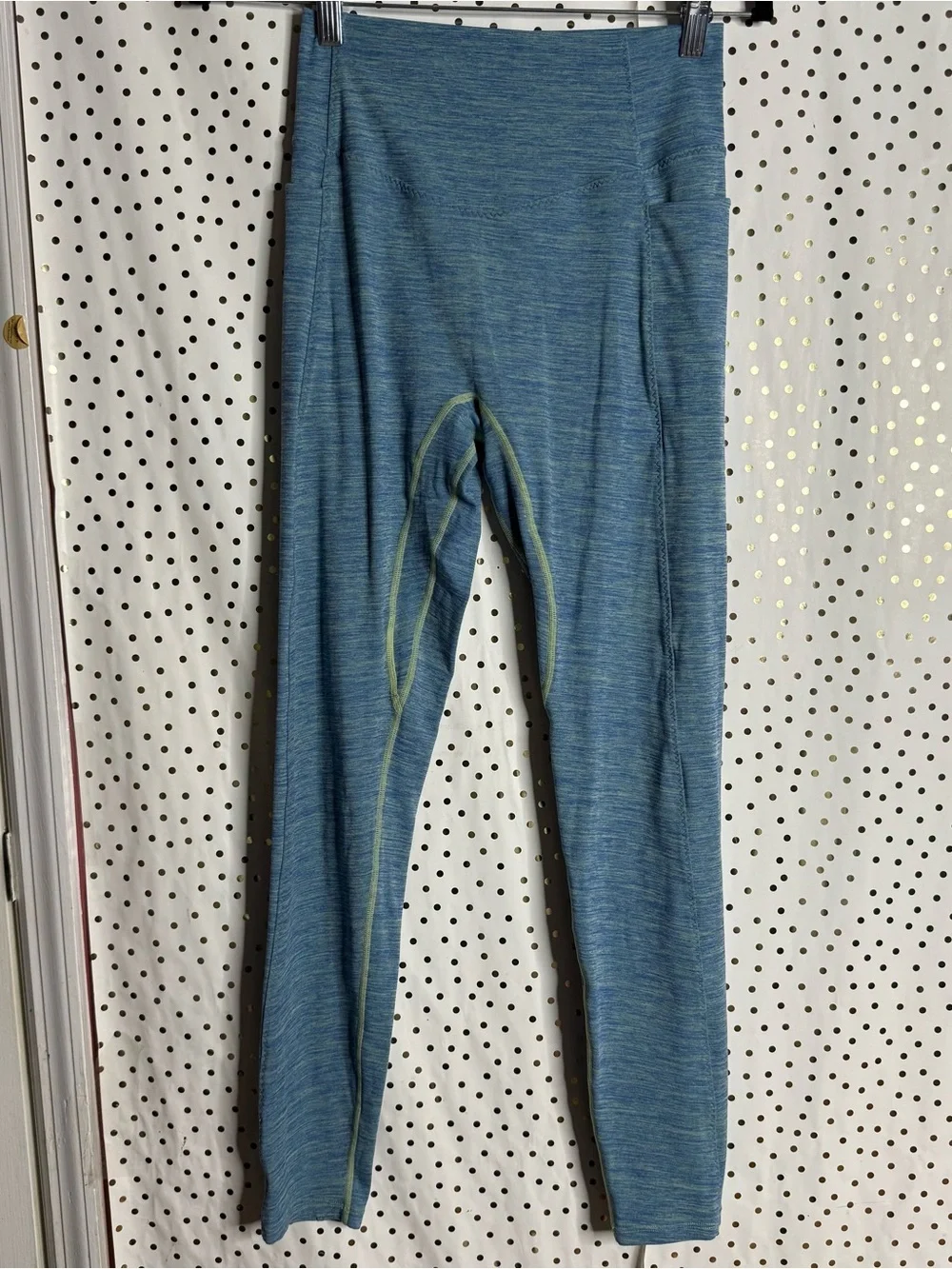 Vitality High-Rise Heathered Blue Leggings with Side Pocket